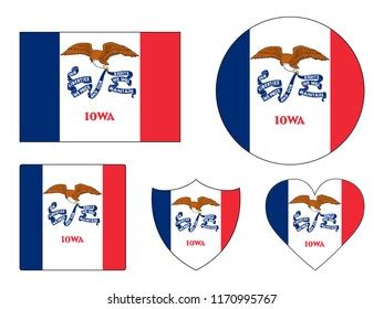 Set Iowa State Flag Vector Illustration Stock Vector (Royalty Free ...