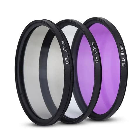 67mm UV CPL FLD Lens Filter Kit with Pouch Lens Cap Hood Camera Lens Filters Kit-in Camera ...