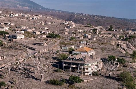 Plymouth, Montserrat, Lesser Antilles, the capital was abandoned after it was destroyed by ...