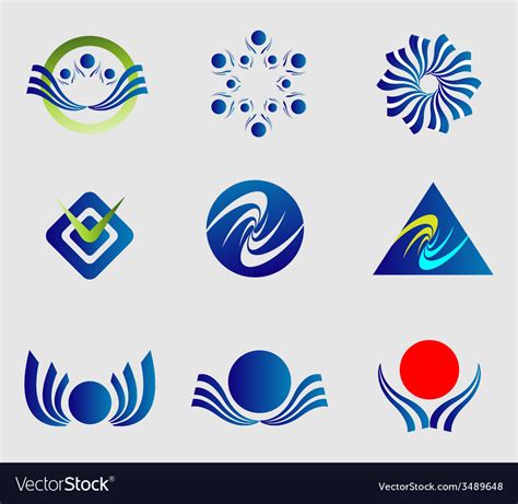 Abstract logo shapes Royalty Free Vector Image