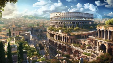 La visualisation d'un fond d'écran de grande ville romaine | Photo Premium