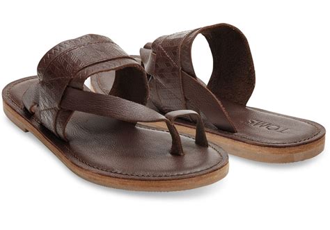 Mahogany Leather Emboss Women's Isabela Sandals | Toms sandals ...