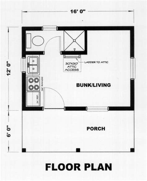 Regina 192 sq. ft. Cabin Plan | Tiny house floor plans, Small house ...