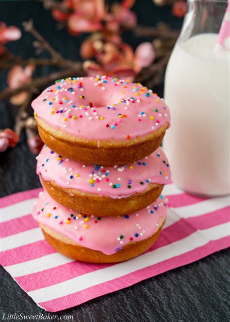 Vanilla Glazed Baked Donuts - Little Sweet Baker