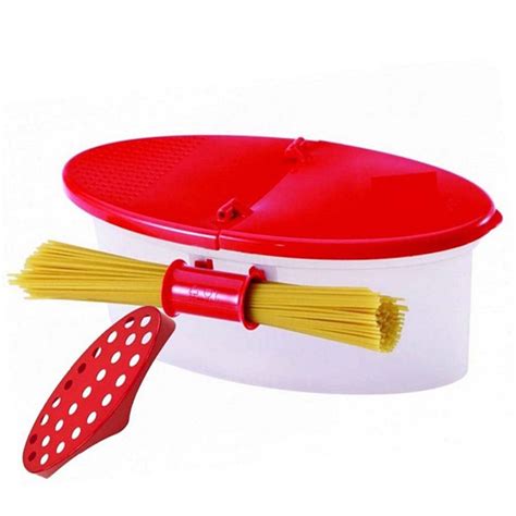 Microwave Pasta Cooker with Strainer, Food Grade Heat Resistant Pasta ...