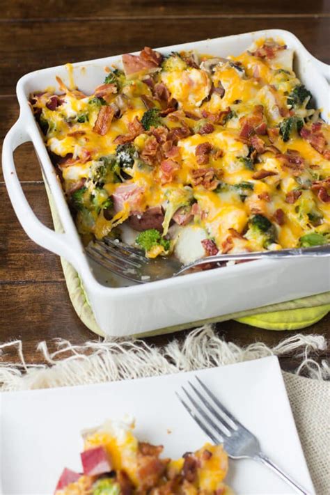 Leftover Ham Casserole with Potatoes & Cheese - Oh Sweet Basil