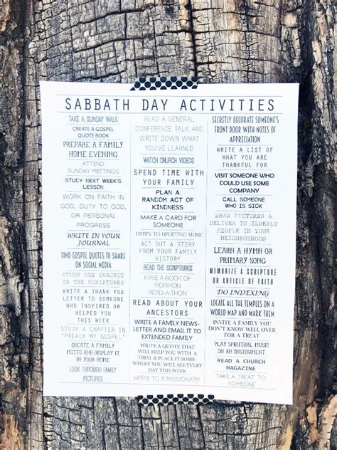 Sabbath day activities printable – Artofit