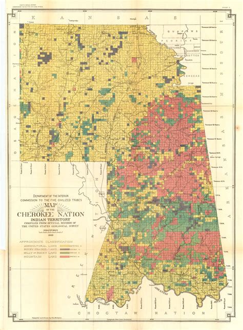 Department of the Interior Map of the Cherokee Nation Indian Territory ...