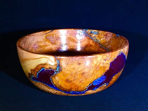 Cherry burl and blue resin bowl | Wood turning projects, Wood turning, Wood lathe