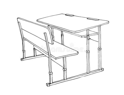 Graphic Sketch School Desk and Chair Stock Illustration - Illustration of isolated, icon: 139353751