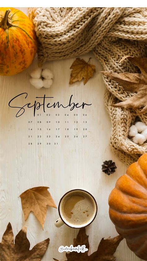 Free September Calendar Phone Wallpapers | September calendar, Fall ...