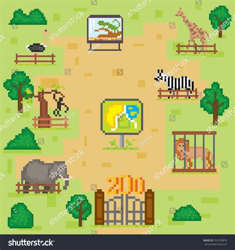 Zoo Infographics Elements Pixel Art Games Stock Vector (Royalty Free) 761293876 | Shutterstock