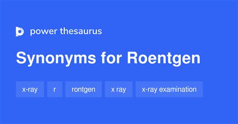 Roentgen synonyms - 54 Words and Phrases for Roentgen