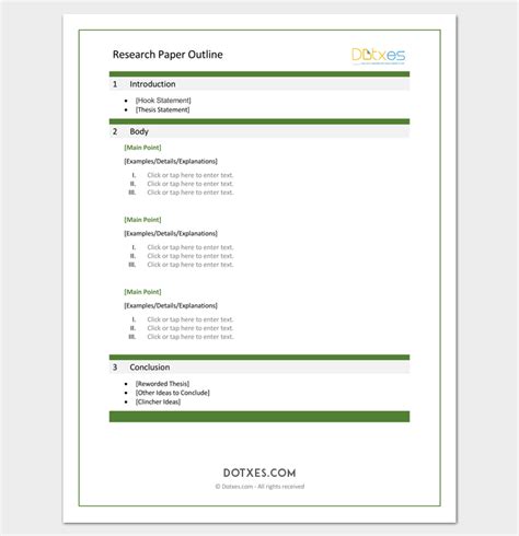 Research Paper Outline Template - 36+ Examples, Formats & Samples