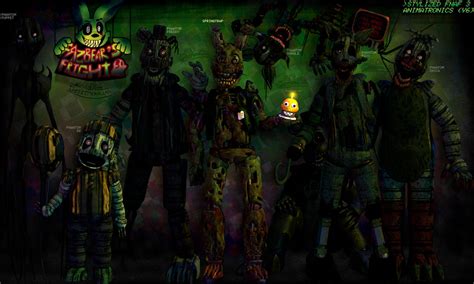 =Stylized FNaF3 Animatronics= (V6) by Theyseemerollan on DeviantArt