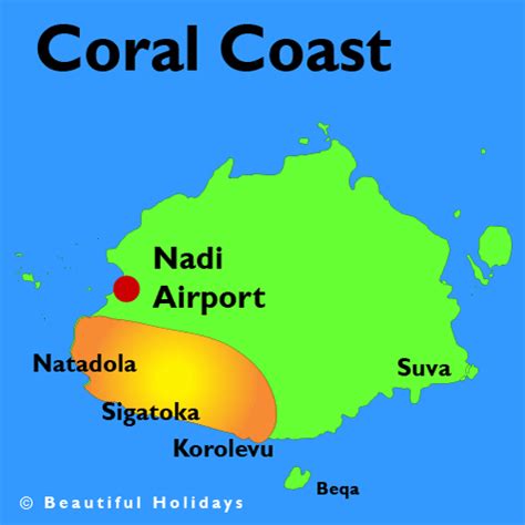 Map Of Fiji Resorts Coral Coast - China Map Tourist Destinations