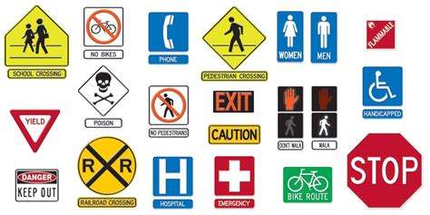 Safety Signs | Safety signs and symbols, Bulletin board sets, Symbols