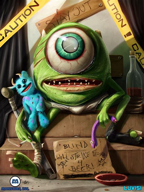 Disturbing Re-imagining of Mike Wazowski from MONSTERS INC. — GeekTyrant