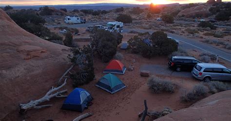 Camping in Arches National Park, Grand County, Utah