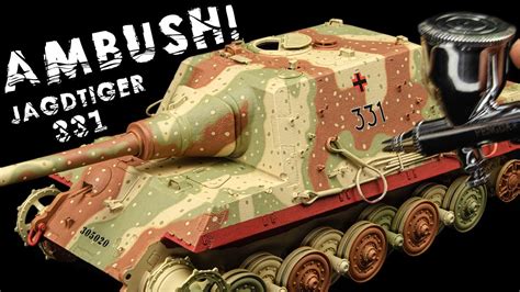 AMBUSH! Let's Paint a Late German Dotted Camouflage on the Takom Jagdtiger - YouTube