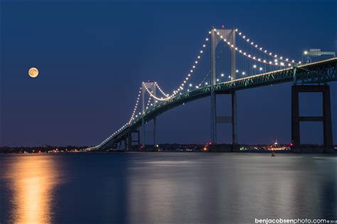 Full Moon over the Newport Bridge!