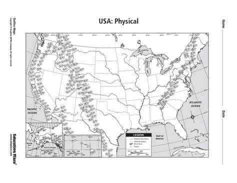 United States Landforms Map Worksheet