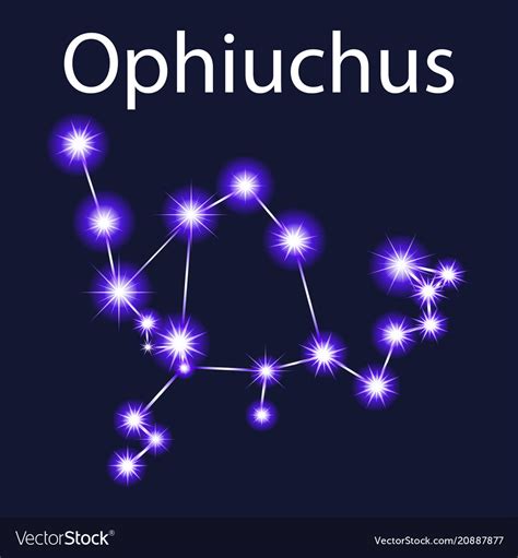 Constellation ophiuchus with stars in the night Vector Image