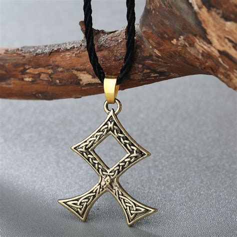 Wholesale Gold Color Odal Rune Pendant Necklace Amulet Nordic Viking ...