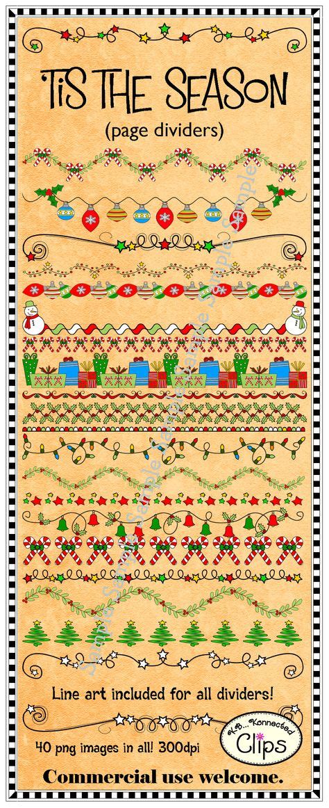 'Tis the Season Page Dividers Christmas | Page dividers, Clip art, Line ...