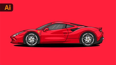 Adobe Illustrator Tutorial - How to Draw Flat Vector Car Illustration