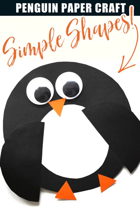 Simple Shape Paper Penguin Craft - Easy Winter Craft for Kids