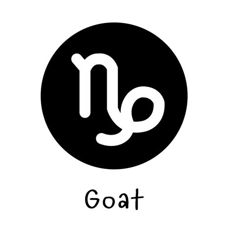 White Goat zodiac sign on a black circle. 9255056 Vector Art at Vecteezy