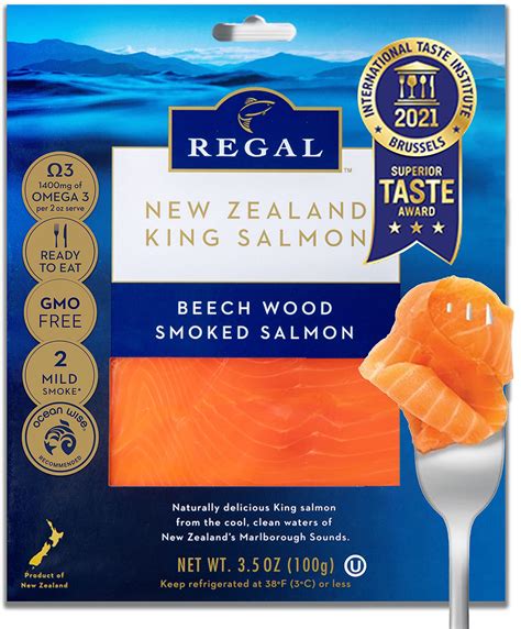 Buy AWARD-WINNING, PREMIUM Regal New Zealand King Salmon – Beech Wood Smoked Salmon Slices (3.5 ...
