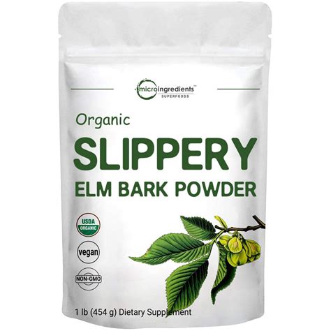 Sustainably US Grown Organic Slippery Elm Bark Powder, 1 Pound, Helps ...