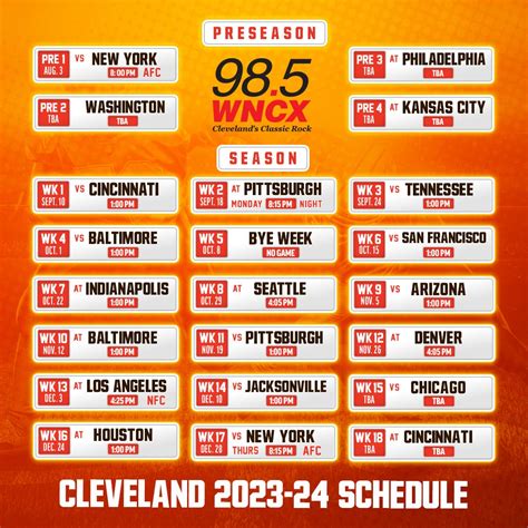 Printable Browns Schedule 2023 24