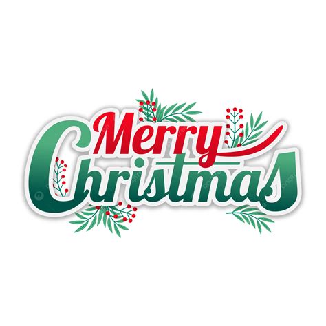 Lettering Of Merry Christmas With Leaves Decoration Vector, Christmas ...