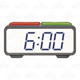 Abeka | Clip Art | Digital Clock—showing 6:00