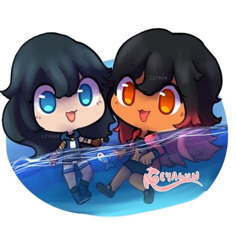 Had to draw @itsfunneh + @aphmau_ together from the Deep End collab ...