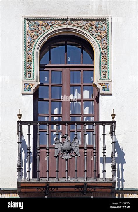 Decorative balcony of a house in Seville, Spain Stock Photo - Alamy