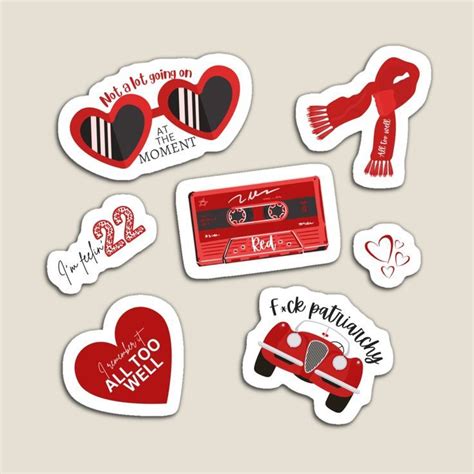 "RED- Taylor Swift album sticker pack" Magnet for Sale by mehak Khan in 2024 | Taylor swift red ...