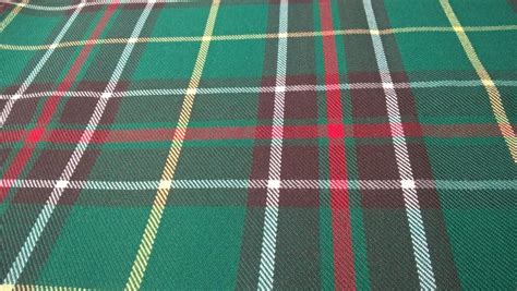 Green Tartan Fabric, Green Plaid Fabric, Red and Green Plaid, Twill, Newfoundland Tartan, Sewing ...