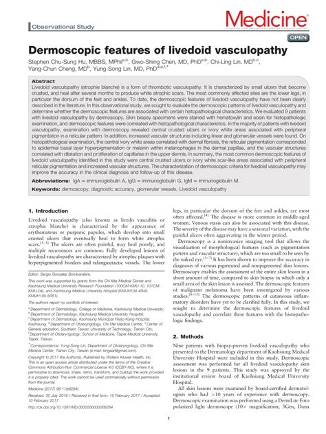 (PDF) Dermoscopic features of livedoid vasculopathy