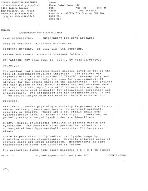 09/18/2014: PET/CT Scan Results from Scan #9 – Craig