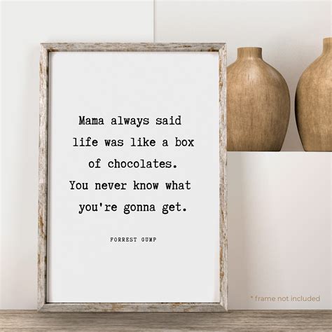 Forrest Gump Mama Always Said Life Was Like Quote Print - Etsy