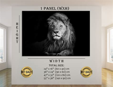 Lion Wall Art Wild Cat Canvas Lion Art Lion Canvas Lion Print - Etsy