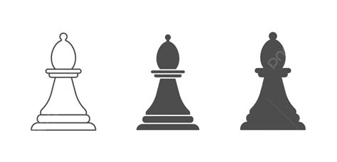 Bishop Chess Piece Icon On White Background Symbol Chess Concept Vector ...