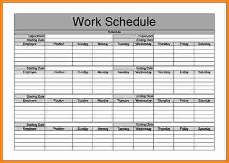 Monthly Work Schedule Template New 7 Monthly Schedule Template ...