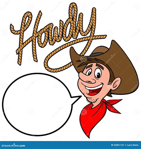 Howdy Cowboy stock vector. Illustration of cowboy, greeting - 55861141