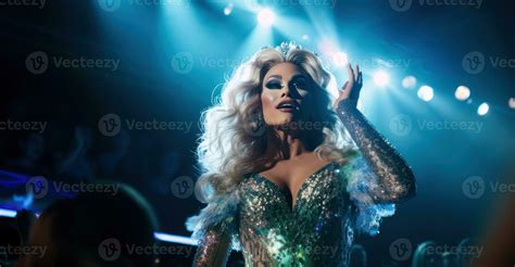 Drag queen captivating audience on stage. 27468598 Stock Photo at Vecteezy