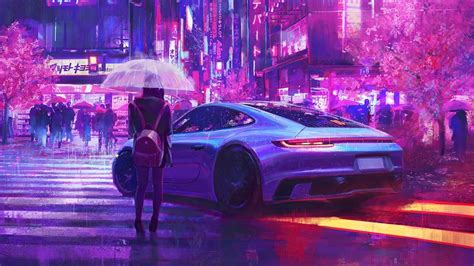 Rainy night in a city(not my art) : wallpapers Active Wallpaper, Desktop Wallpaper Art, Neon ...